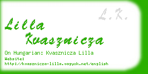 lilla kvasznicza business card